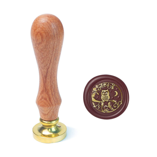Animal Wax Stamp with Removable Brass Head Wooden Handle - Owl Wax Sealing Stamp for Envelope Sealing
