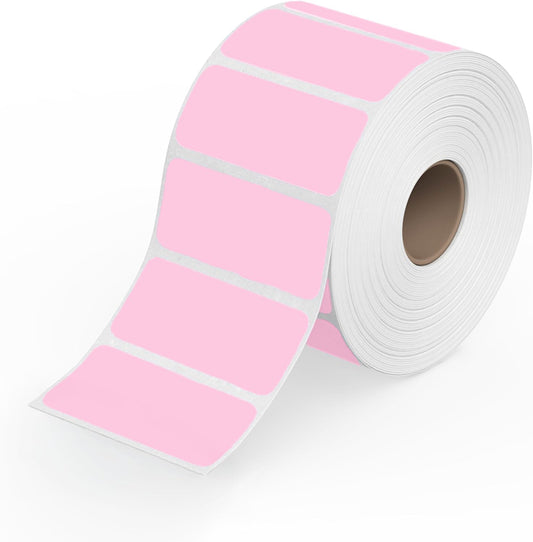 Rollo Direct Thermal 2x1 Sticker Labels - Roll of 1,000 Pink Thermal Labels - Multi-Purpose Thermal Printer Stickers
