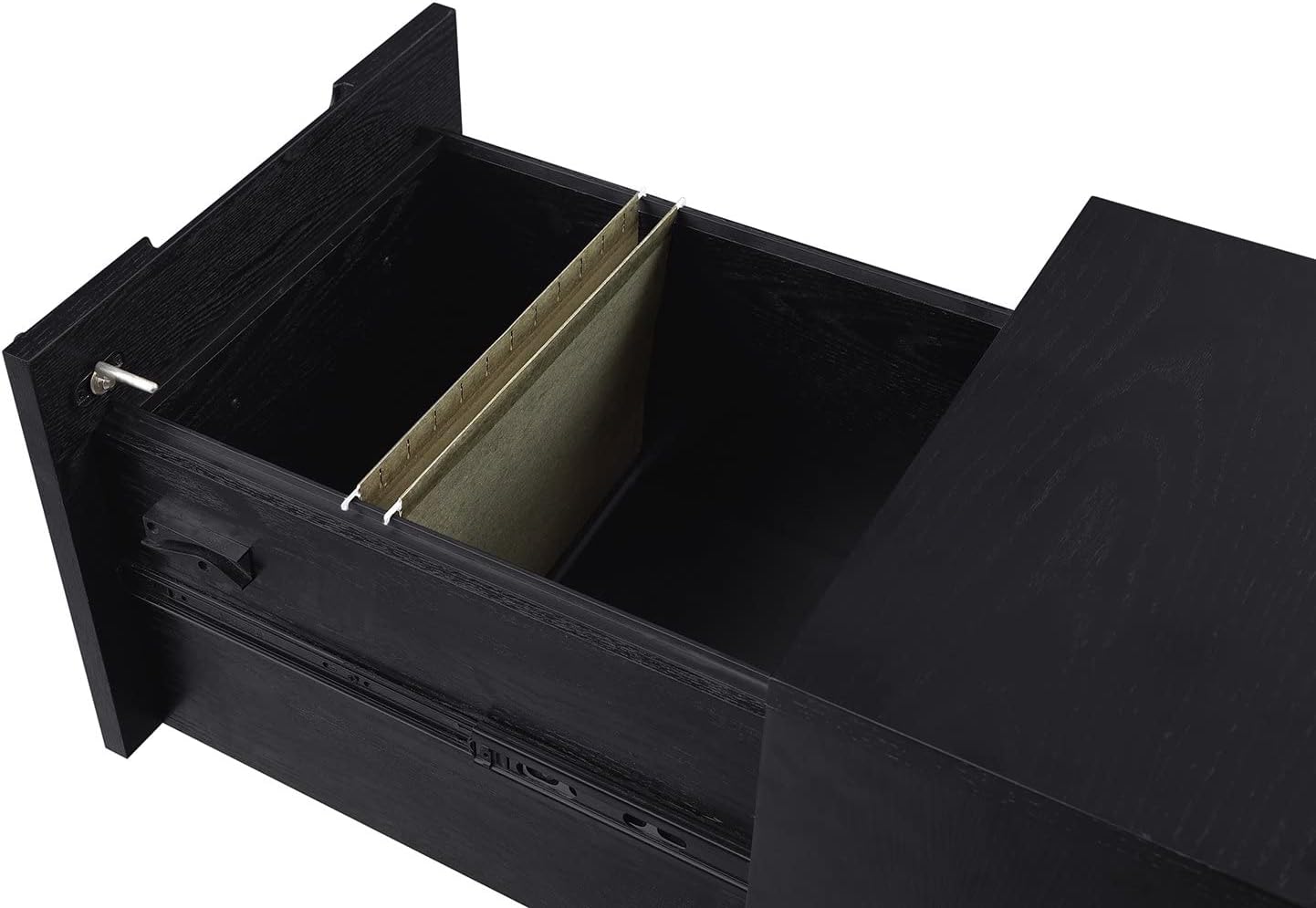 ZURI Hayes Modern 2 Drawer Mobile Legal and Letter Filling Pedestal - Black