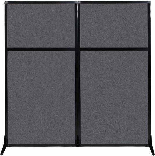 Versare Office Workstation Screen | Portable Wall Divider | Modern Cubicle | Freestanding Privacy Screen | Flexible Work Space | 2 Panels | 66" Wide x 70" Tall Dark Gray SoundSorb Panels
