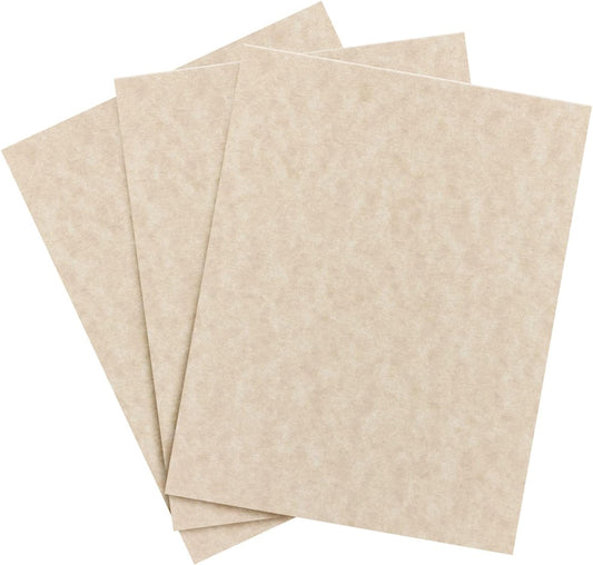 Camel Parchment Paper – Great for Certificates, Menus and Wedding Invitations | 24lb Bond / 60lb Text / 90GSM | Writing, Copy, Printing – 8.5 x 11 Letter Size Paper | 100 Sheets per Pack