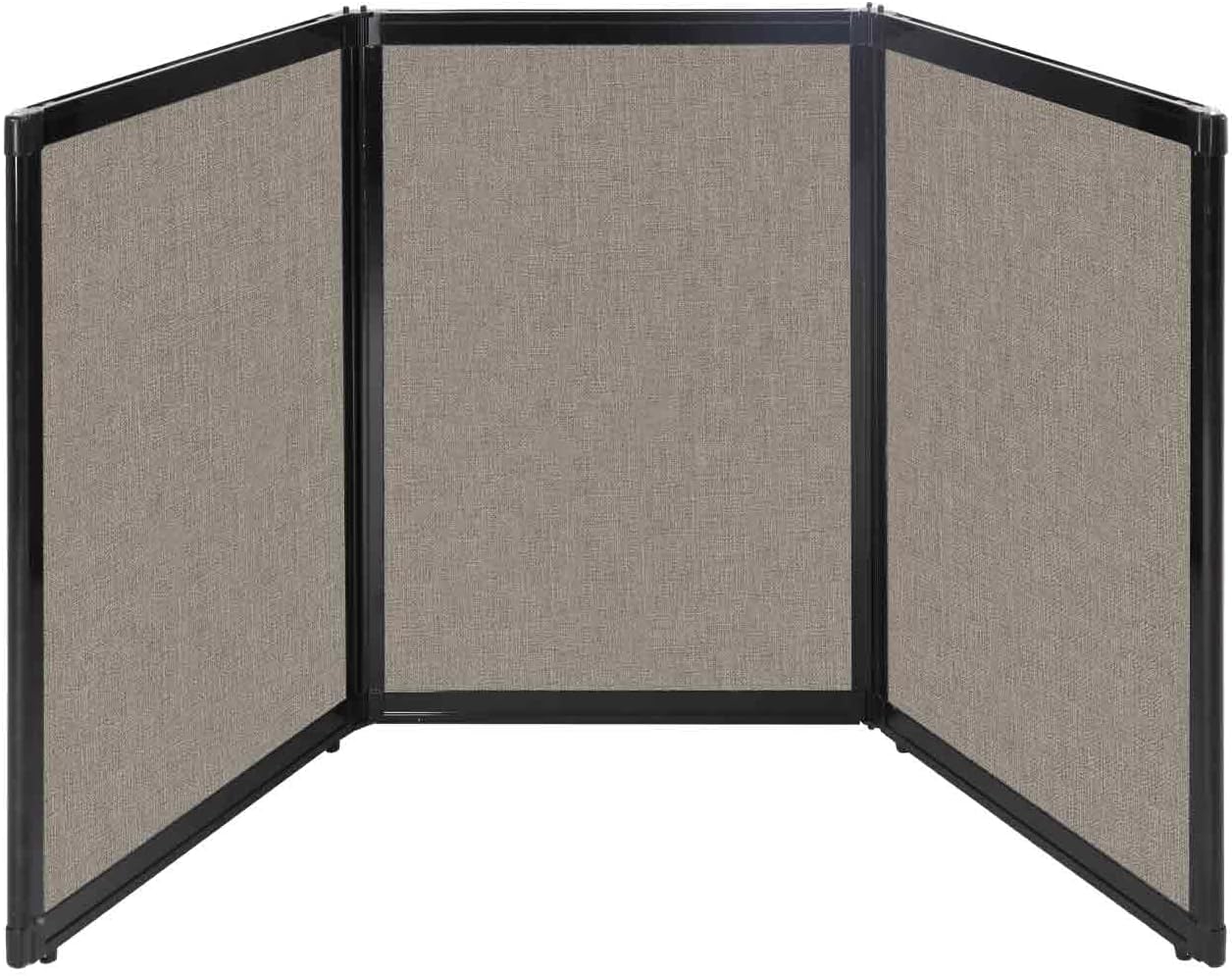 Versare Folding Tabletop Display | 3-Panel Partition | Lightweight Portable Workspace Divider | Warm Pebble 78" x 36"