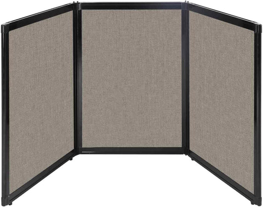 Versare Folding Tabletop Display | 3-Panel Partition | Lightweight Portable Workspace Divider | Warm Pebble 78" x 36"