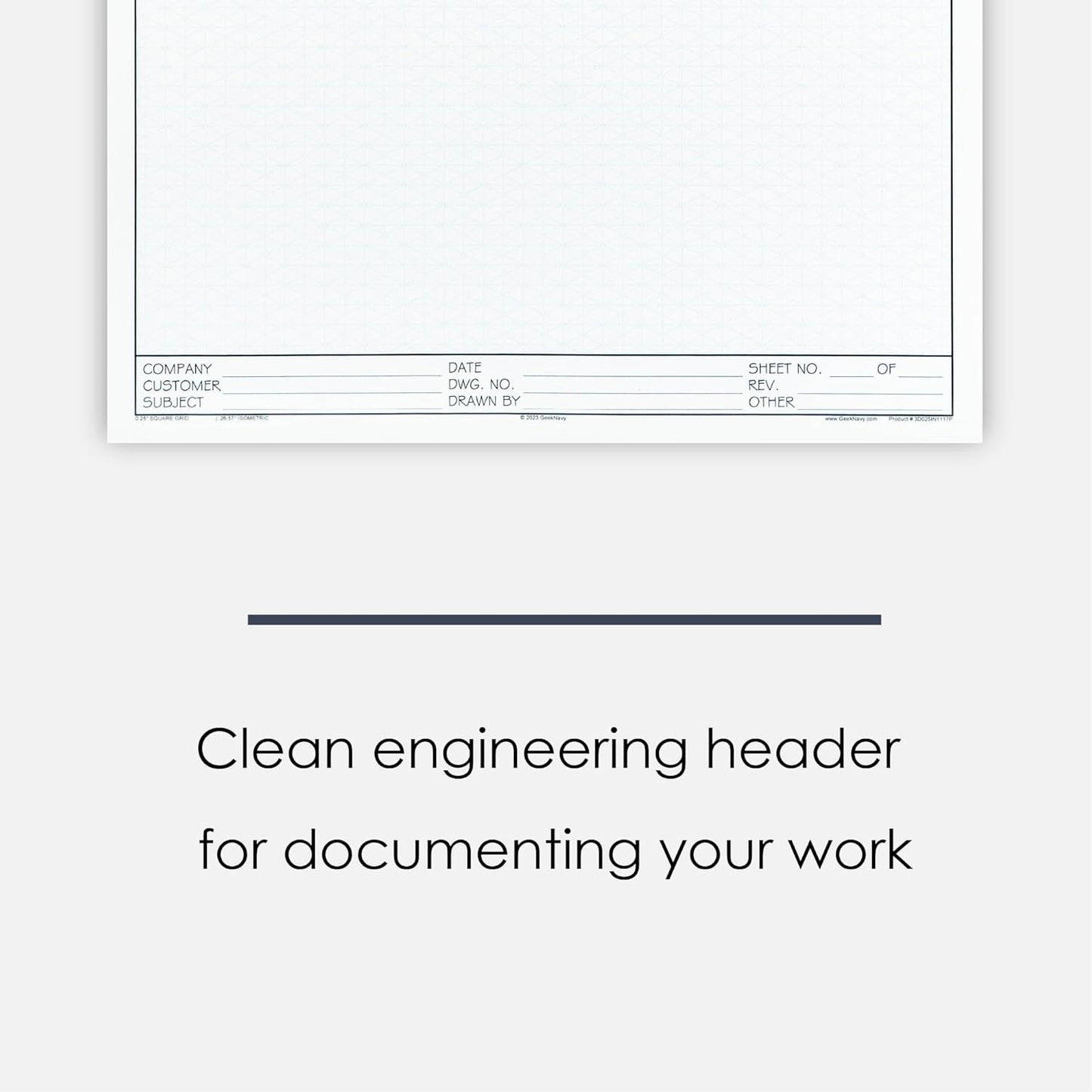 11" x 17" Isometric Graph Paper 50 Sheets Portrait - 0.25" Grid, Non-photo Blue, High Brightness, Drafting, Engineering, Art, 3D Design (3-Pack)