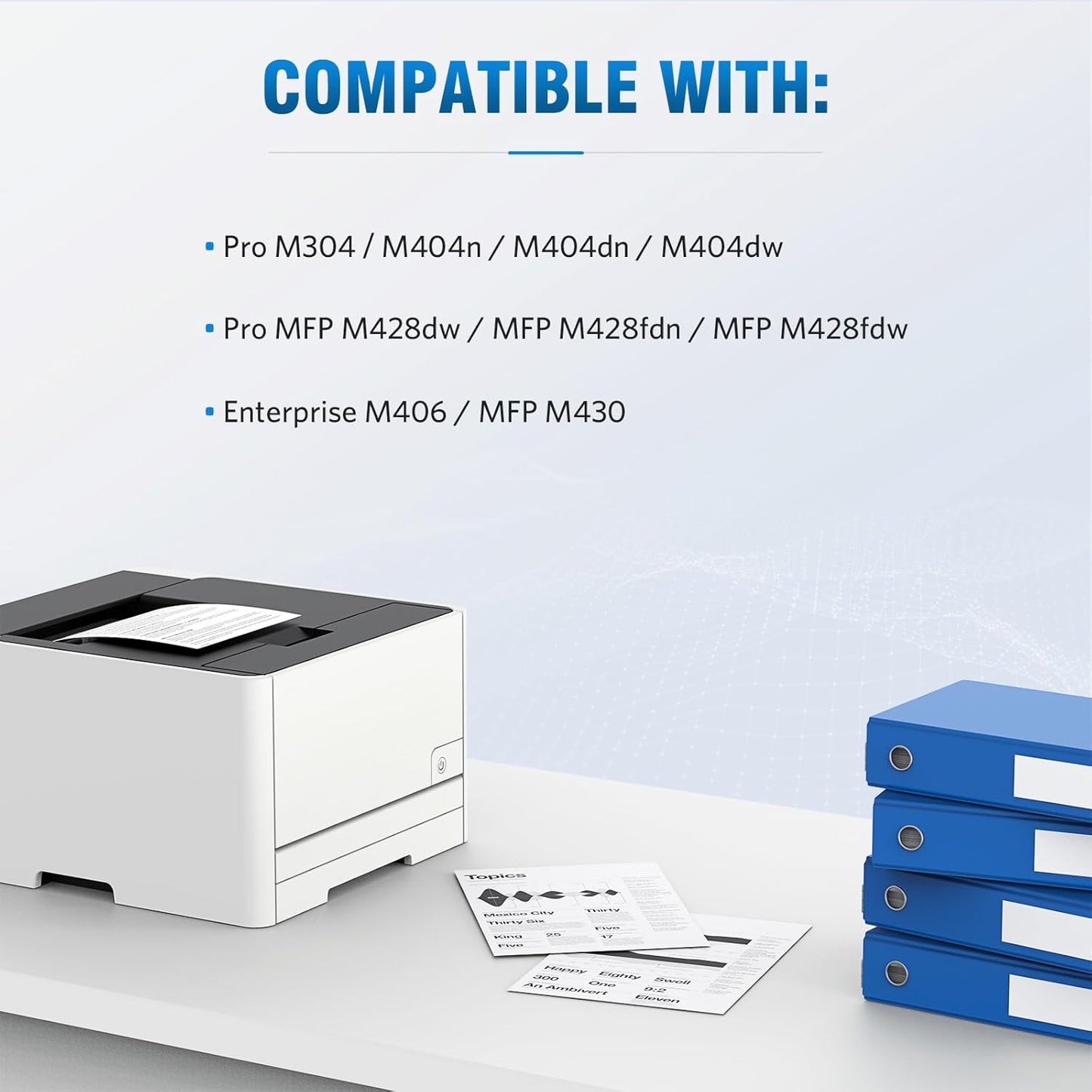 58A CF258A Toner Cartridge (with chip) Compatible Replacement for HP 58A CF258A 58X CF258X Laserjet MFP M428fdw M428dw M428fdn Pro M404n M404dn M404dw M404 M428 Toner Laser Jet Printer (Black 2-Pack)