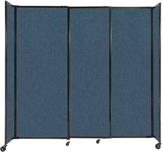 Versare Straightwall Sliding Portable Wall Partition | Freestanding Office Dividers | Locking Wheels | Temporary Room Separator | 7'2" Wide x 6'10" Tall Caribbean Fabric Panels