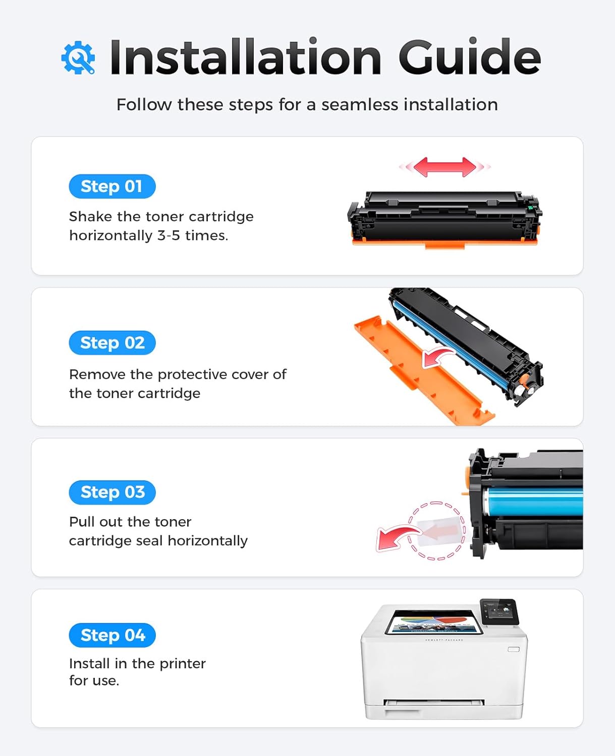 201X Toner Cartridge Set 4-Pack High Yield Replacement for HP 201X 201A CF400X CF401X CF402X CF403X Compatible for HP Color LaserJet Pro MFP M277dw M277n M277c6 M252dw M252n Printer Ink M277 M252 Copy