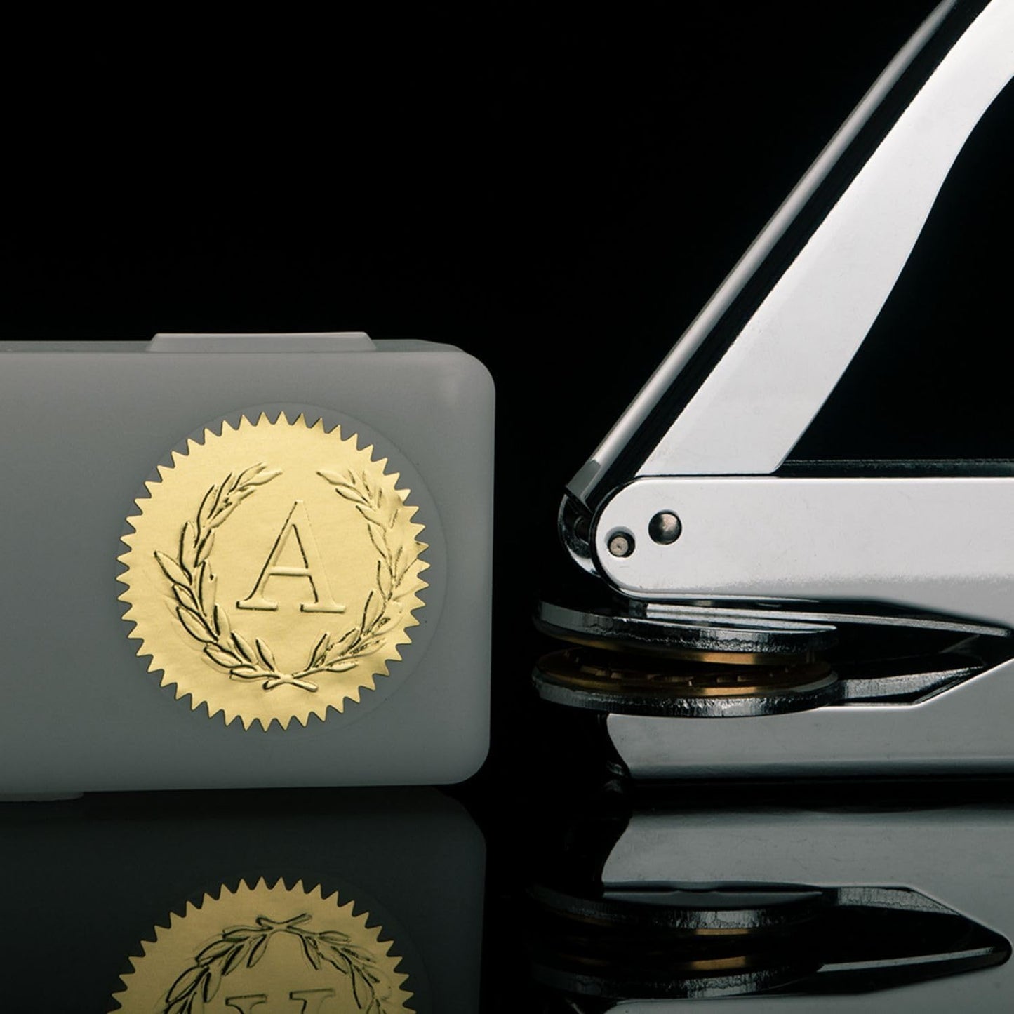 STAMTECH Custom Logo Embosser Stamp - Heavy Steel Embosser Stamp Design Your Own Logo or Emblem Perfect for Weddings Libraries Book Embosser