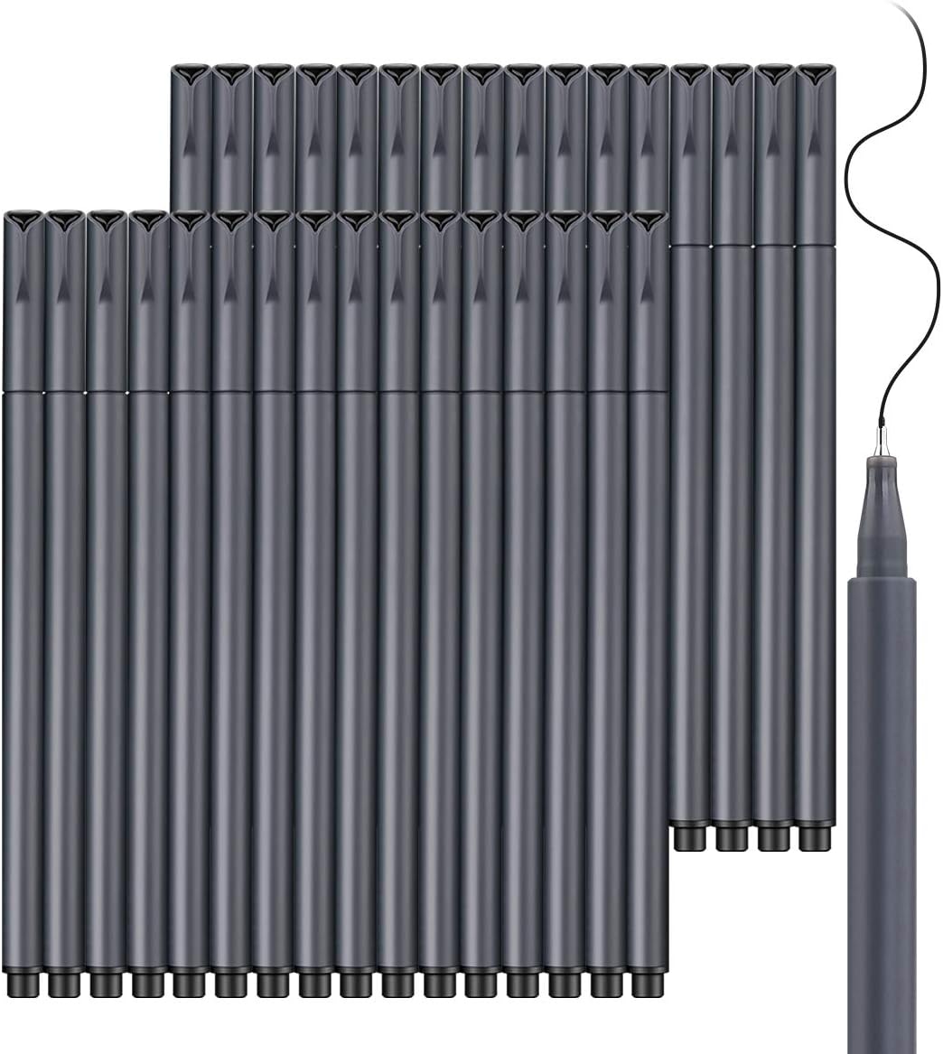 Taotree Journal Planner Pens, 24 Black Fine Point Pens, Ideal for Art, Crafts, Scrapbooks, School, Office, and More