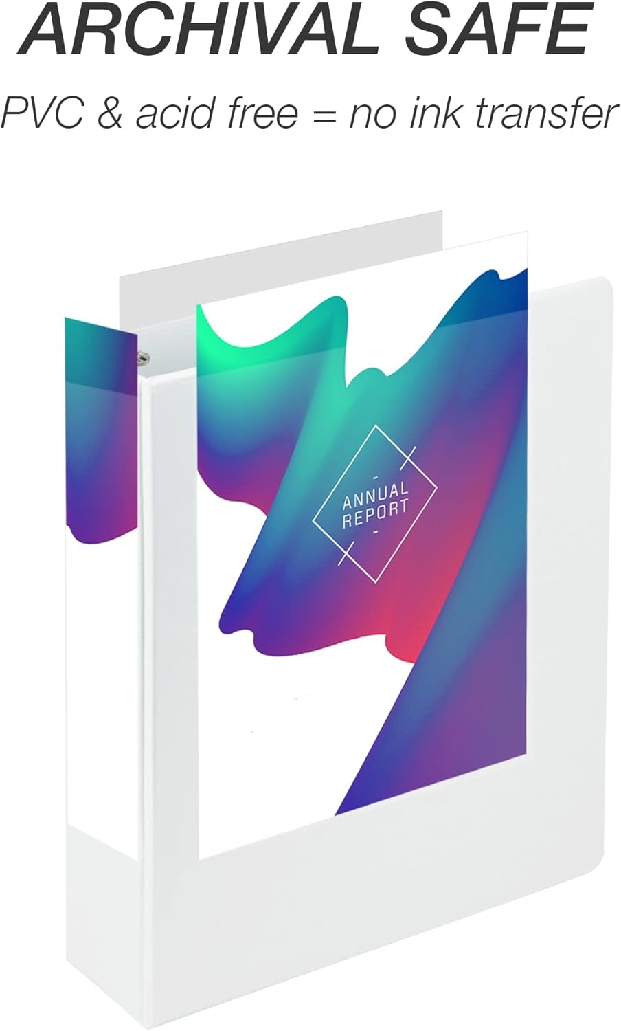 Samsill 2 Inch 3 Ring Binder, Made in USA, Economy Round Ring, Clear View Cover, 425 Sheet Capacity - for School, Home, Office - Pearl White