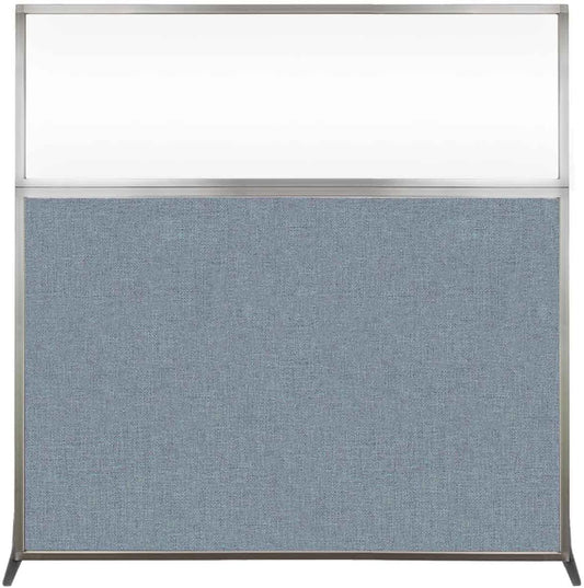 Versare Hush Screen Portable Room Divider | Workstation Wall Divider | Freestanding Privacy Hush Panels | Clear Windows | Fabric Office Divider Screen | Great for Room Separation
