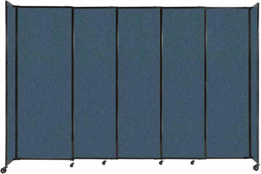 Versare Straightwall Sliding Portable Wall Partition | Freestanding Office Dividers | Locking Wheels | Temporary Room Separator | 11'3" Wide x 7'6" Tall Caribbean Fabric Panels