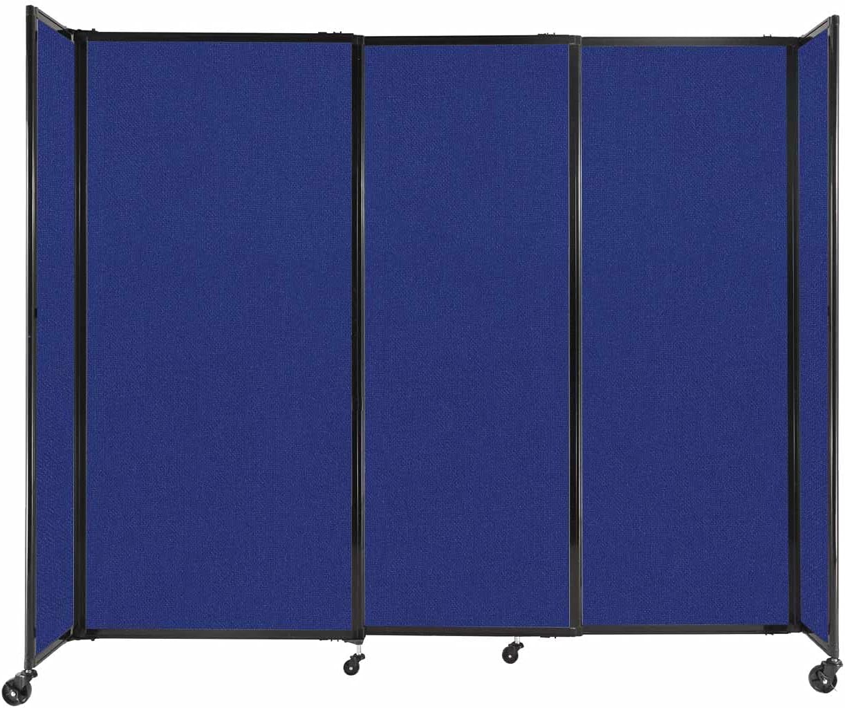 Versare Straightwall Sliding Portable Wall Partition | Freestanding Office Dividers | Locking Wheels | Temporary Room Separator | 7'2'' Wide x 6' Tall Royal Blue Fabric Panels