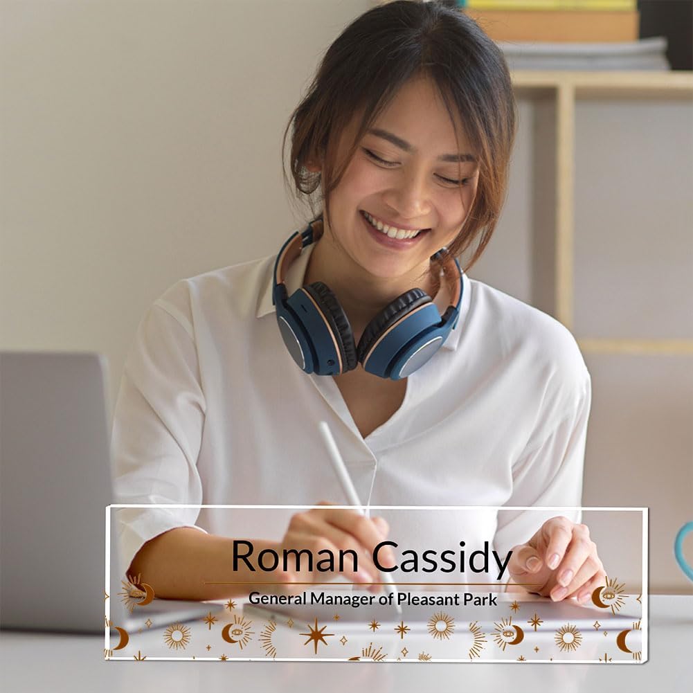 Office Decor,Name Tag,Name Plate for Desk,Desk Name Plate Personalized,Teacher Appreciation Gifts，USA, Golden Stars