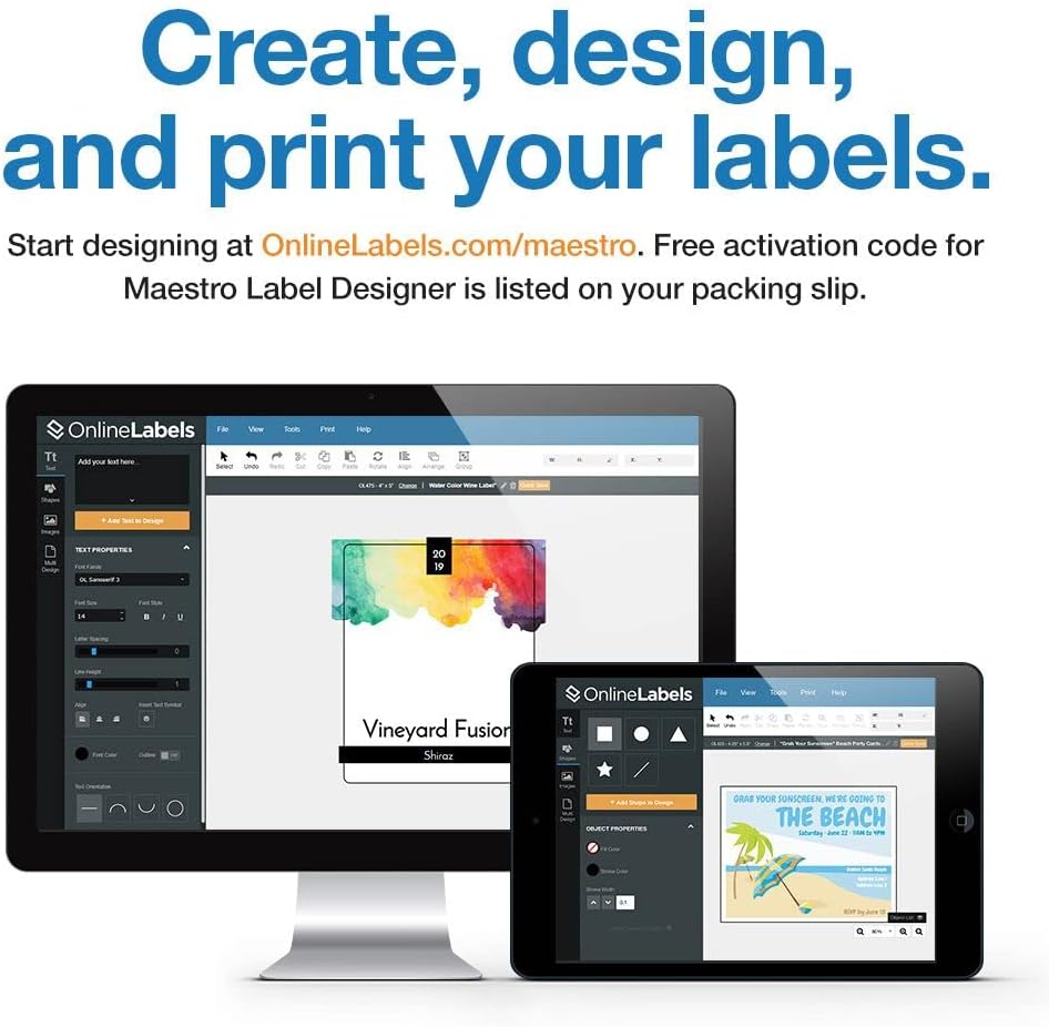 4 x 4 Square Label - Pack of 100 Labels, 25 Sheets - Inkjet/Laser Printer - Online Labels