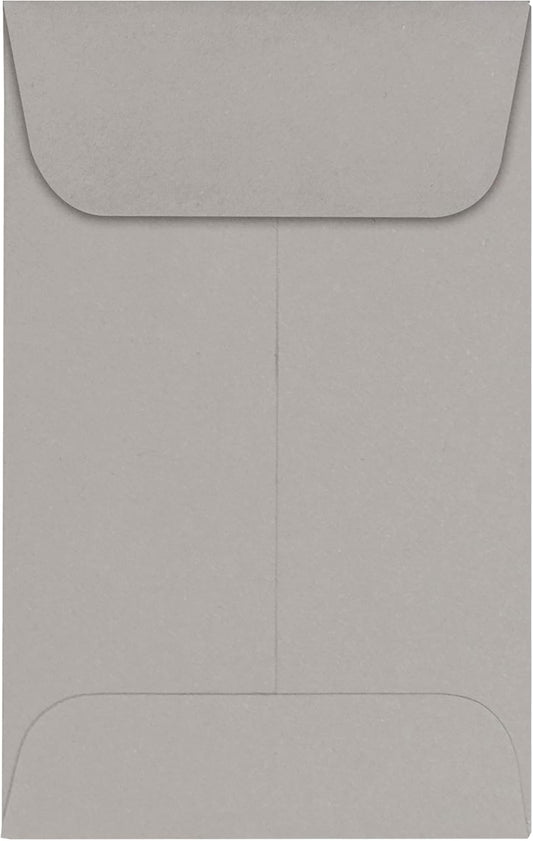 LUXPaper #1 Coin Envelopes | 2 1/4" x 3 1/2" | Gray Wove | 28lb. Text | 250 Qty