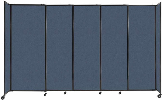 Versare Straightwall Sliding Portable Wall Partition | Freestanding Office Dividers | Locking Wheels | Temporary Room Separator | 11'3'' Wide x 6'10'' Tall Ocean Fabric Panels