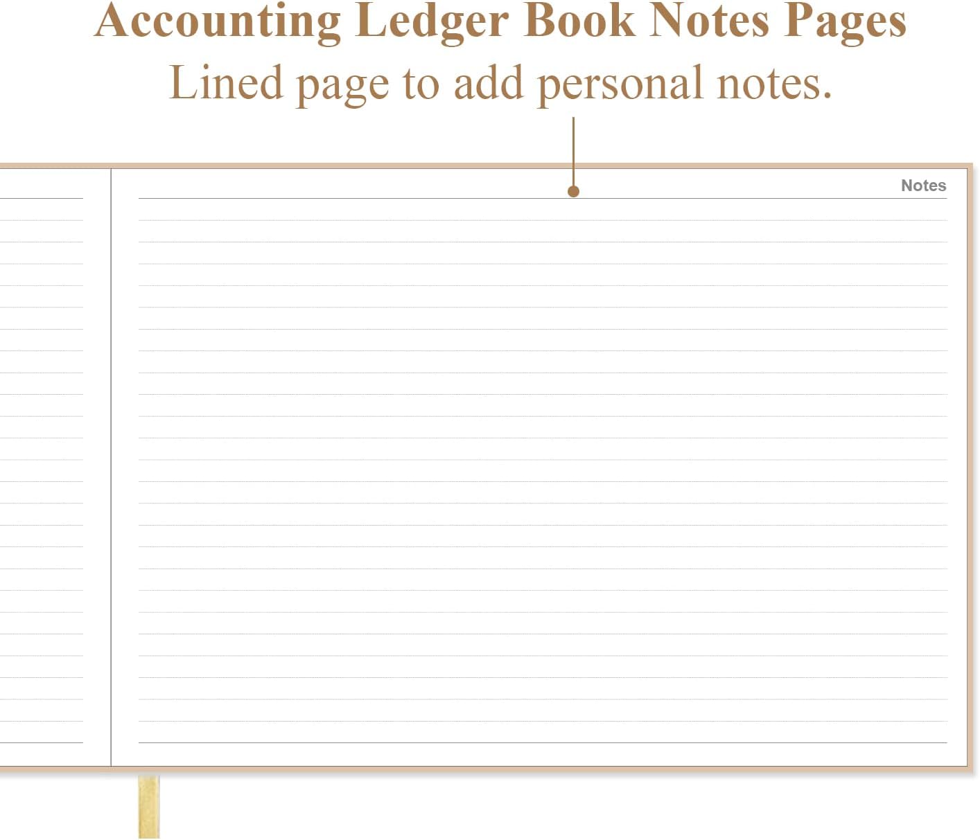 Accounting Ledger Book - Ledger Book for Small Businesses Bookkeeping & Personal Use, Expense Tracker Notebook for Tracking Money, Expenses, Deposits & Balance, 7" x 10", Beige