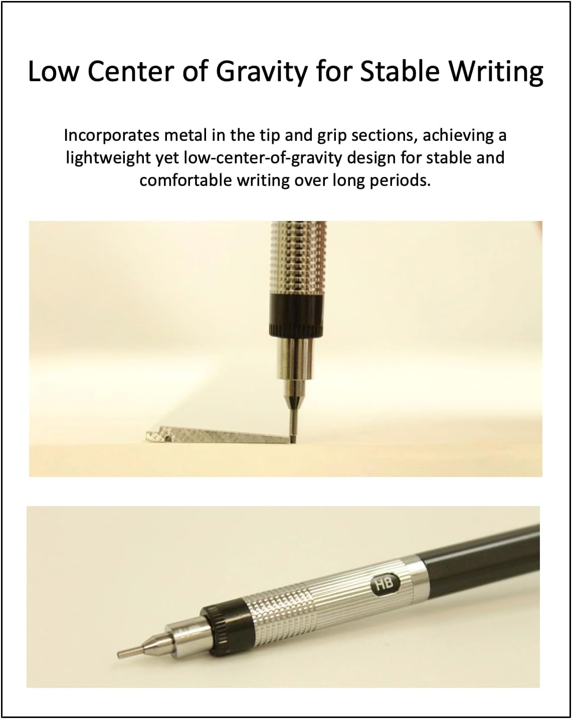 Graphlet Mechanical Drafting Pencil + Ain HB/B/2B leads, original Black slim pen case (0.3mm)