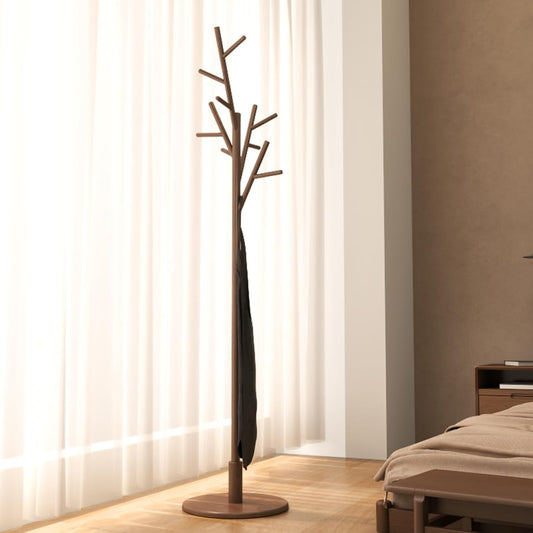 Coat Rack,Solid Wood Coat Rack Freestanding with 12 Hooks,Coat tree freestanding 3 Adjustable Heights for coat, Hats, Handbags，Coat Stand for Entryway,Bedroom (Walnut)