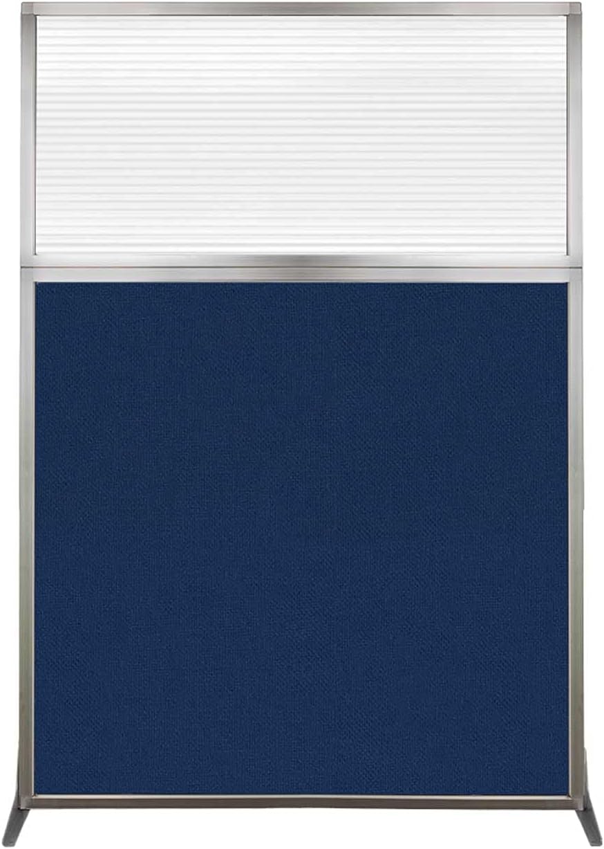 Versare Hush Screen Portable Room Divider | Workstation Wall Divider | Freestanding Privacy Hush Panels | Clear Fluted Windows | Fabric Office Divider Screen | Great for Room Separation