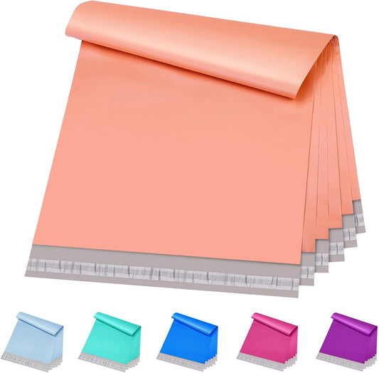 Metronic Poly Mailers 12x15.5 100 Pack, Medium Size Shipping Bags for Clothing, Strong Self-Seal Mailers Poly Bags Shipping Envelopes, Thick Mailing Bags Package Bags for Small Business, Peach Pink