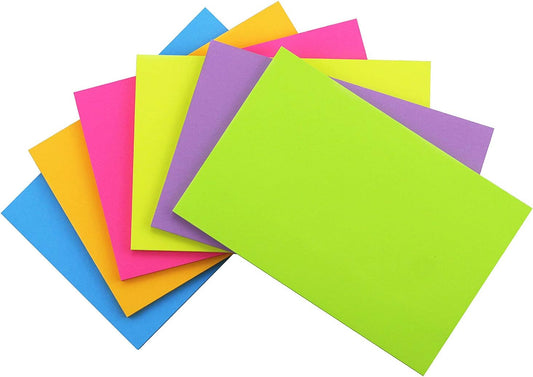 Early Buy Sticky Notes 6 Bright Color 6 Pads Self-Stick Notes 4 in x 6 in, 45 Sheets/Pad