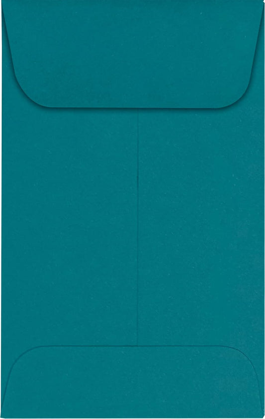 LUXPaper #1 Coin Envelopes | 2 1/4" x 3 1/2" | Teal | 80lb. Text | 1,000 Qty