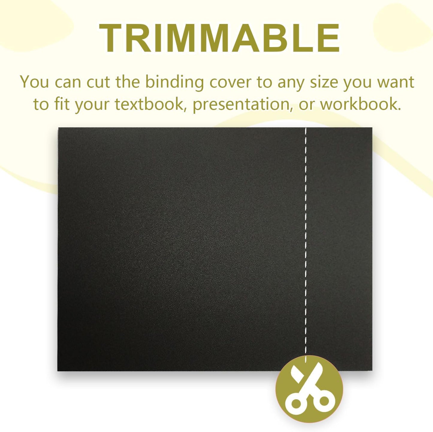 HOUYEE 200 Pack 16 Mil Poly Binding Covers,Sand Texture Binding Presentation Covers,8.5x11 Inches,Letter Size,Black,Square Corners,Un-Punched