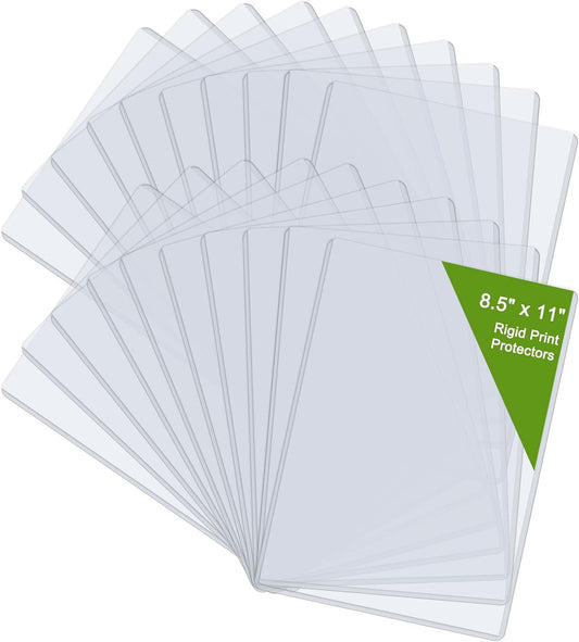 8.5" x 11" Hard Plastic Sheet Protectors, Menu Rigid Print Protectors, Clear Certificate Waterproof Protectors, Paper Sleeves Photo Plastic Sleeves Document Holder, Birth Certificate Protector(20Pack)
