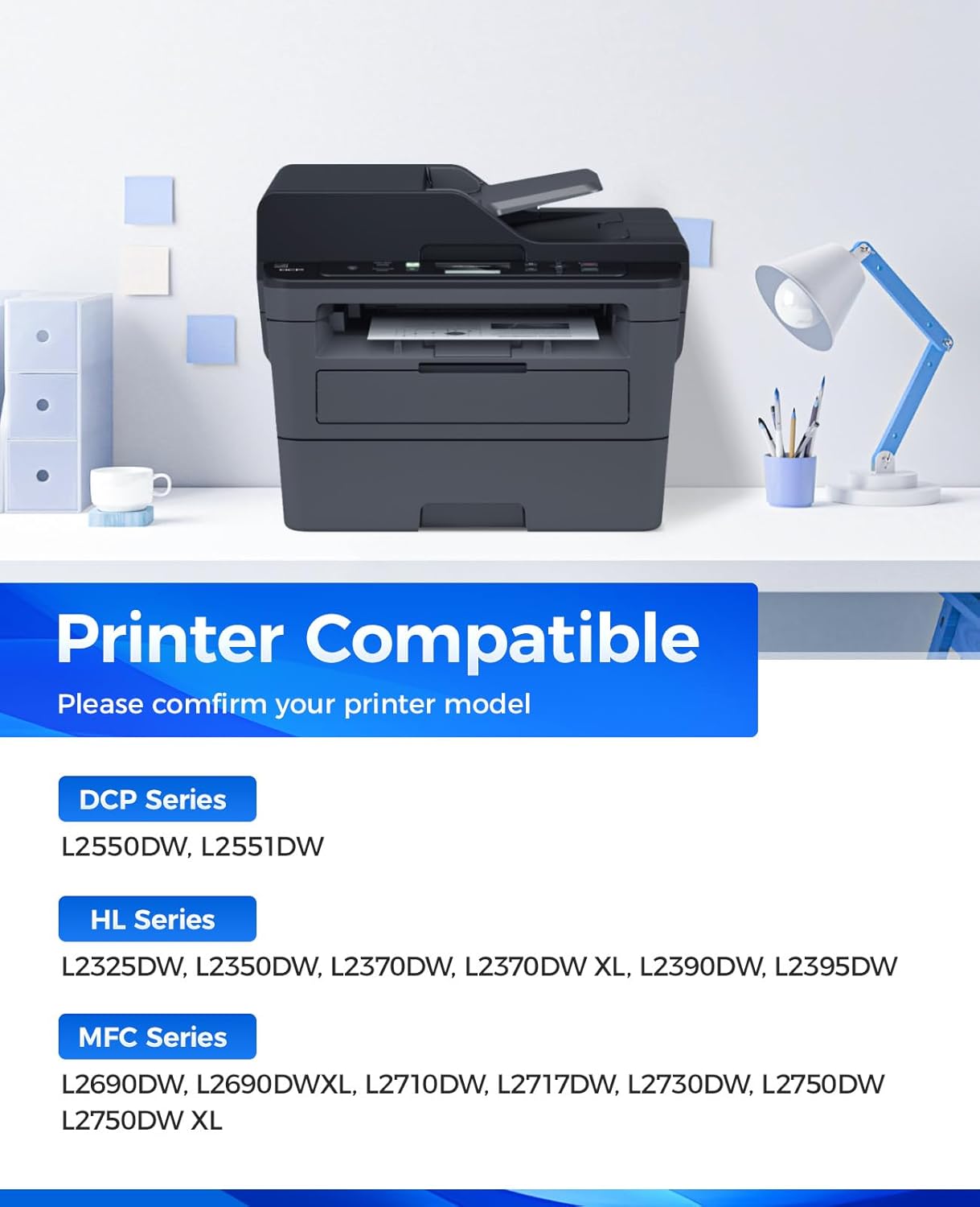 TN730 Black Toner Cartridge 2-Pack Compatible Replacement for Brother TN-730 TN760 TN-760 MFC-L2710DW MFC-L2750DW DCP-L2550DW HL-L2350DW HL-L2395DW HL-L2370DW HL-L2390DW MFC-L2690DW HL-L2325DW Printer