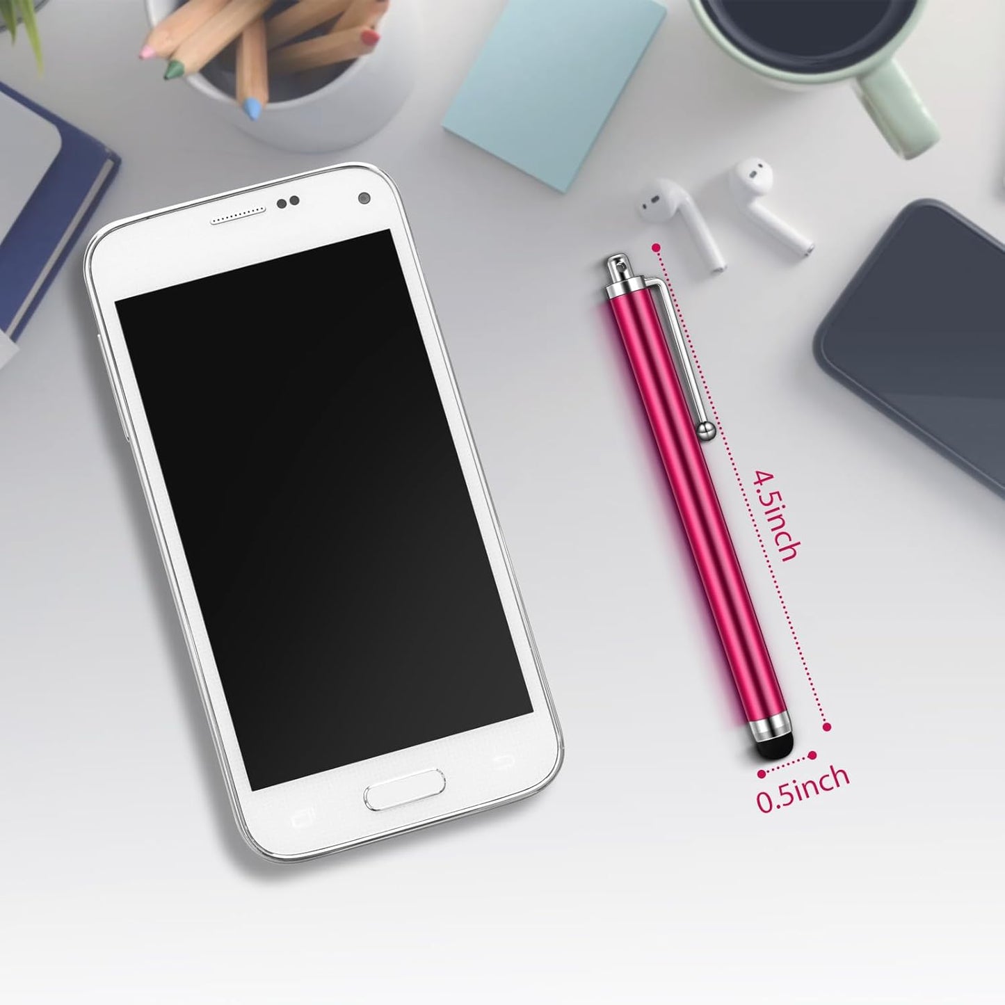 Outus 36 Pcs Stylus Pen for Universal Capacitive Touch Screens Devices, Stylus Pen Compatible with Tablet for Classroom Travel Olders Friendly(Rose Red)