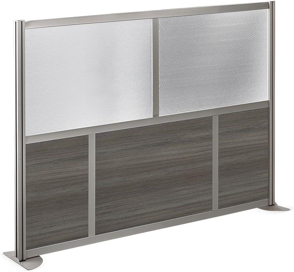 NBF Office Partitions - Cubicle Privacy Panel Wall Divider - Modern Room Separator with Quick Assembly - Indoor Laminate Free Standing Portable Room Divider Panel - 52" H x 73" W (Warm Ash)