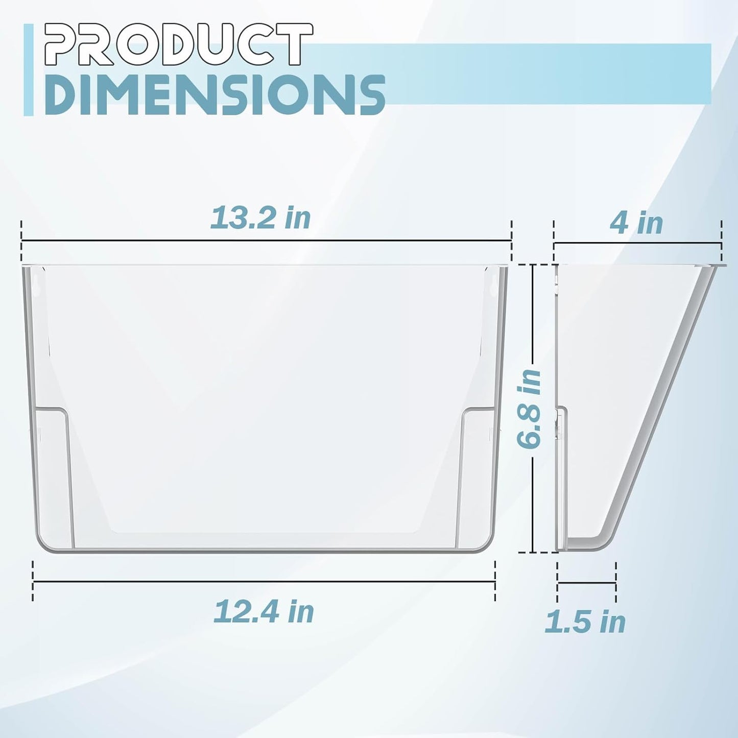 Clear Acrylic Single Pocket, Plastic Hanging Wall Mount File Holder for Office Home (Gray, pack3)