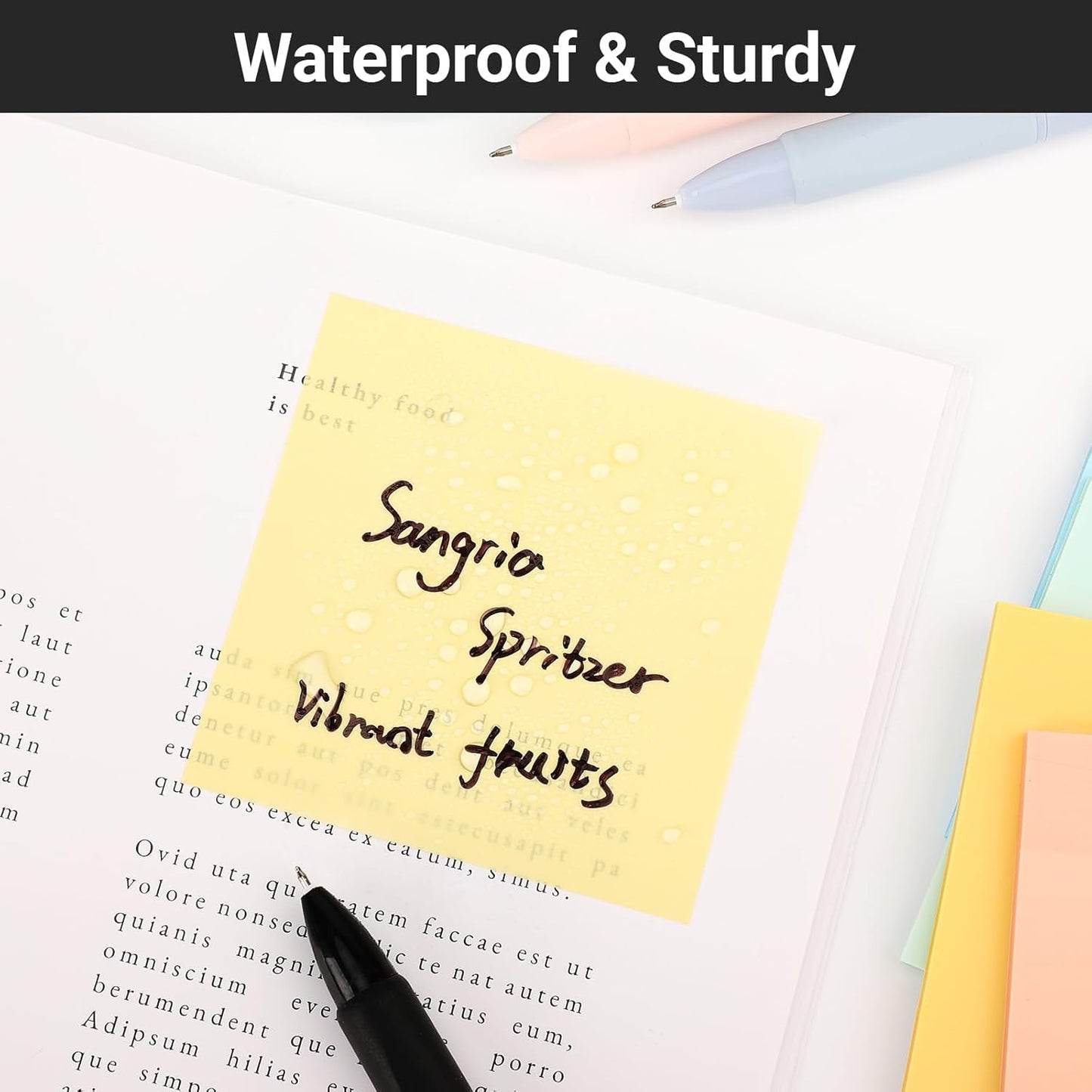 EUSOAR Clear Sticky Notes, 300 Sheets 3x3 Inch Transparent Markers Sticky Note Pads Morandi 6 Colors, See-Through Adhesive Note Memo Reminder Tabs Bible Page Flags Stickers for Book Annotation