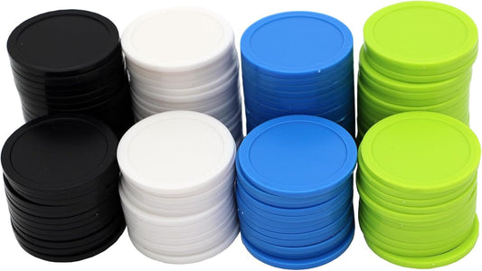 35MM/1.37-inch Box of 120 Counting Coins for Poker Chips and Game Coins (Black+White+RoyalBlue+LawnGreen, 35MM/1.37-inch)