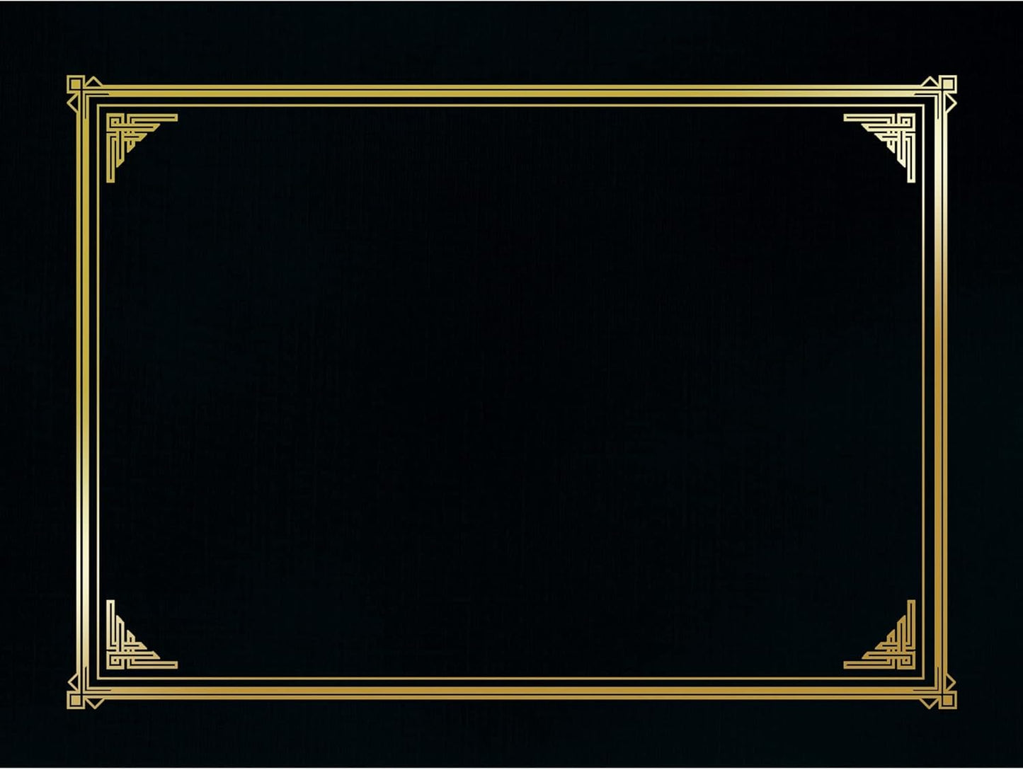 Classic Linen Certificate/Document Covers, 12.5” x 9.75”, Black (6 Pack)