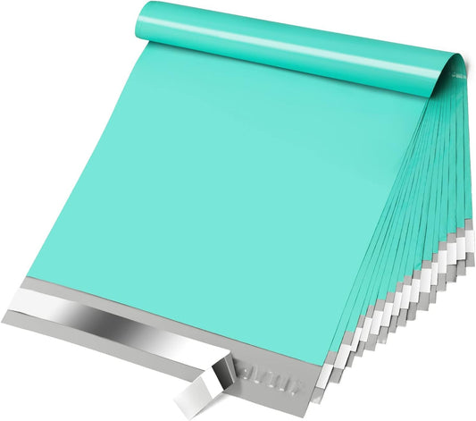 Fuxury Poly Mailers 10x13 100 Pcs Teal Shipping Envelopes, Self-Sealing Envelopes, Boutique Custom Bags, Enhanced Durability Multipurpose Envelope, Keep Items Safe & Protected