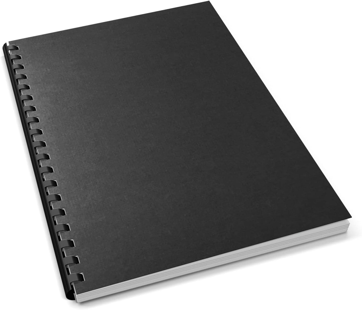 Binditek 50 Pack 13 Mil Slight Linen-Texture Paper Binding Presentation Covers, 90lb, 8-1/2 x 11", for Business Documents, School Projects, Un-Punched, Black