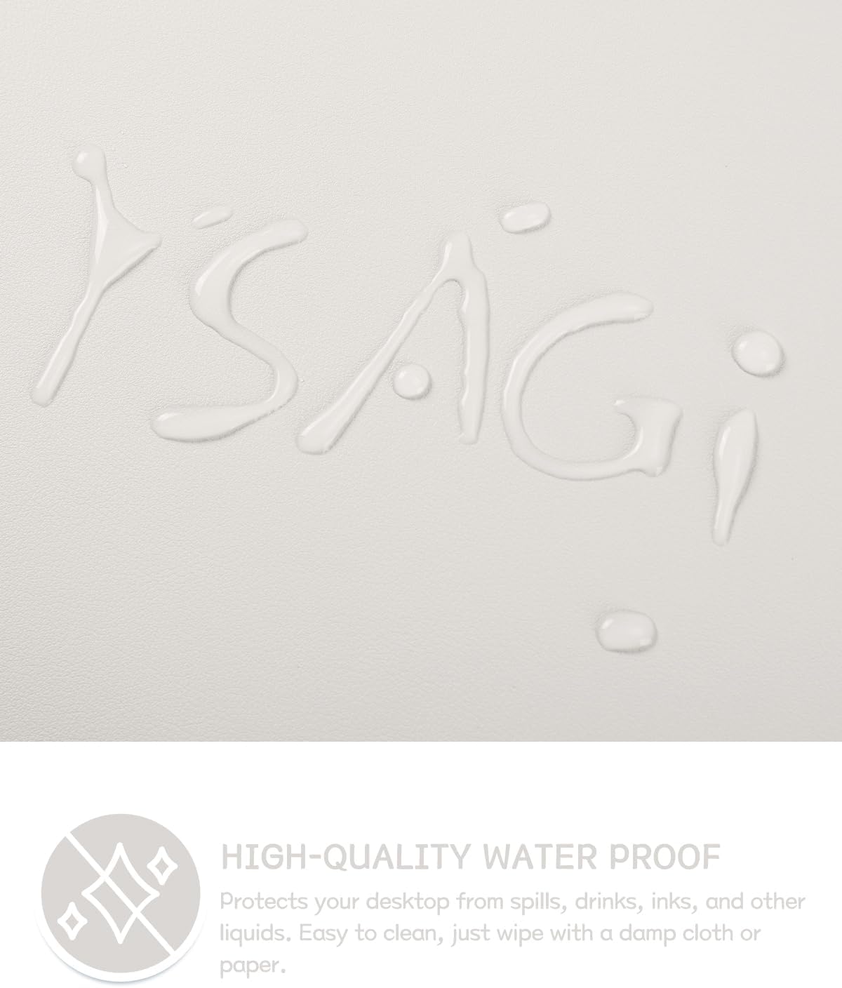 YSAGi Non-Slip Leather Desk Pad, Waterproof Laptop Computer Desk Keyboard Mat, Table Protector Blotter Mat, Large Mouse Pad for Office/Work/Home/Decor(Apricot Gray, 23.6" x 13.7")