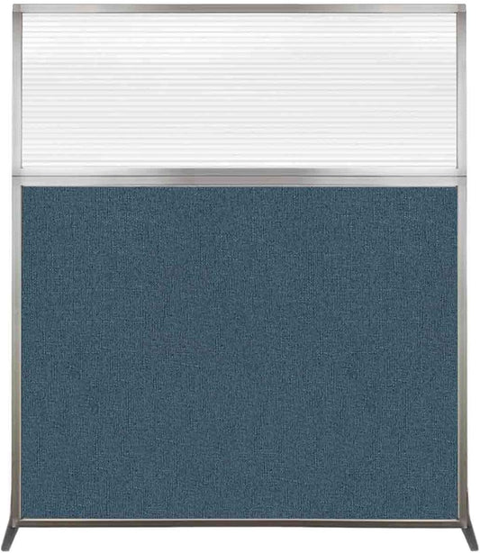 Versare Hush Screen Portable Room Divider | Workstation Wall Divider | Freestanding Privacy Hush Panels | Clear Fluted Windows | Fabric Office Divider Screen | Great for Room Separation