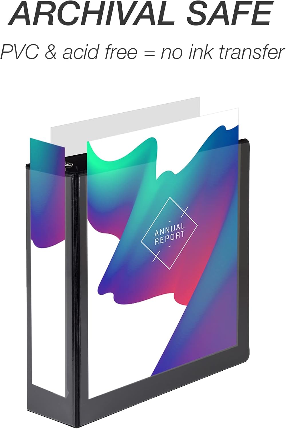 Samsill 3 Inch 3 Ring Binder, Made in USA, Economy Round Ring, Clear View Cover, 550 Sheet Capacity - for School, Home, Office - Charcoal Black