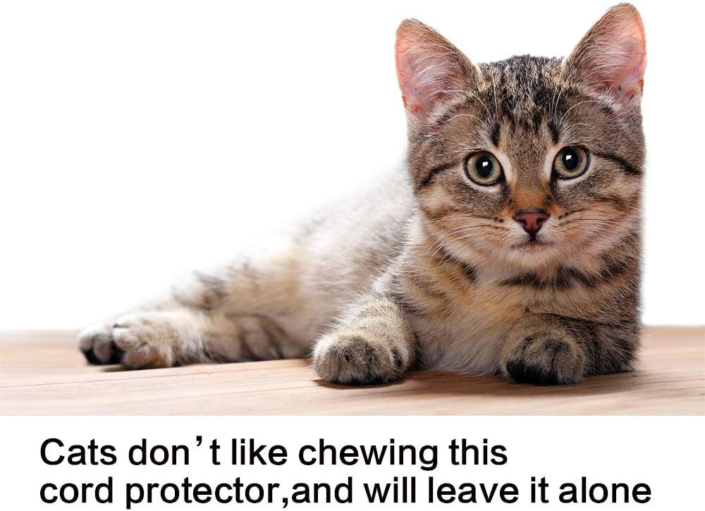 Alex Tech 10ft - 1/2 inch Cord Protector Wire Loom Tubing Cable Sleeve Split Sleeving For USB Cable Power Cord Audio Video Cable – Protect Cat From Chewing - Black