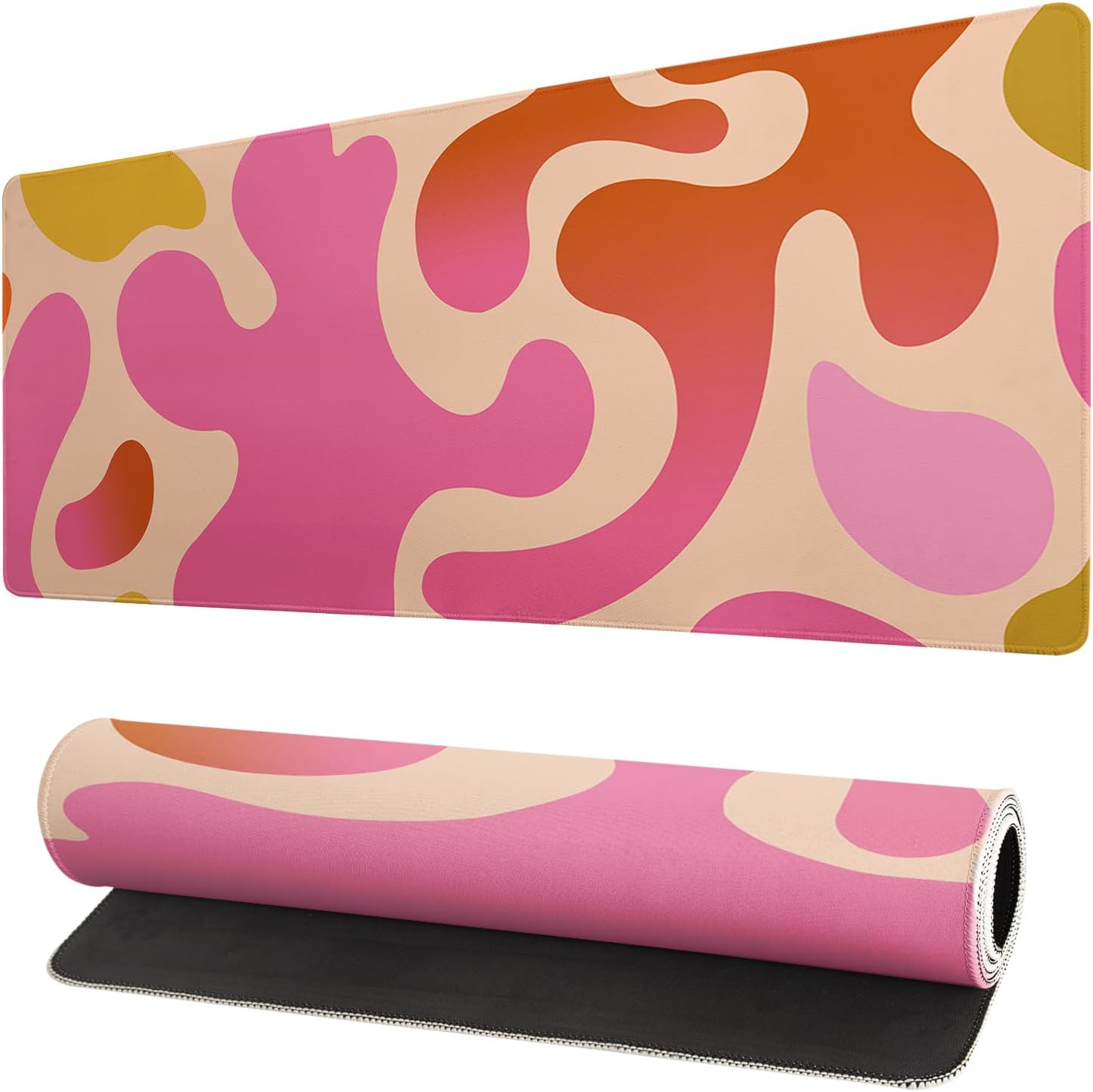 Extended Gaming Mouse Pad, Large Gaming Mouse Waterproof with Stitched Edges, Non-Slip Desktop Pad for Home and Office, Level Up Your 31.5x11.8 Inch… (Abstract Painting)