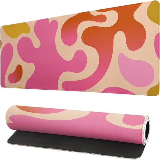 Extended Gaming Mouse Pad, Large Gaming Mouse Waterproof with Stitched Edges, Non-Slip Desktop Pad for Home and Office, Level Up Your 31.5x11.8 Inch… (Abstract Painting)