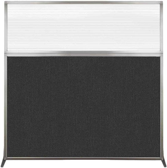 Versare Hush Screen Portable Room Divider | Workstation Wall Divider | Freestanding Privacy Hush Panels | Clear Fluted Windows | Fabric Office Divider Screen | Great for Room Separation