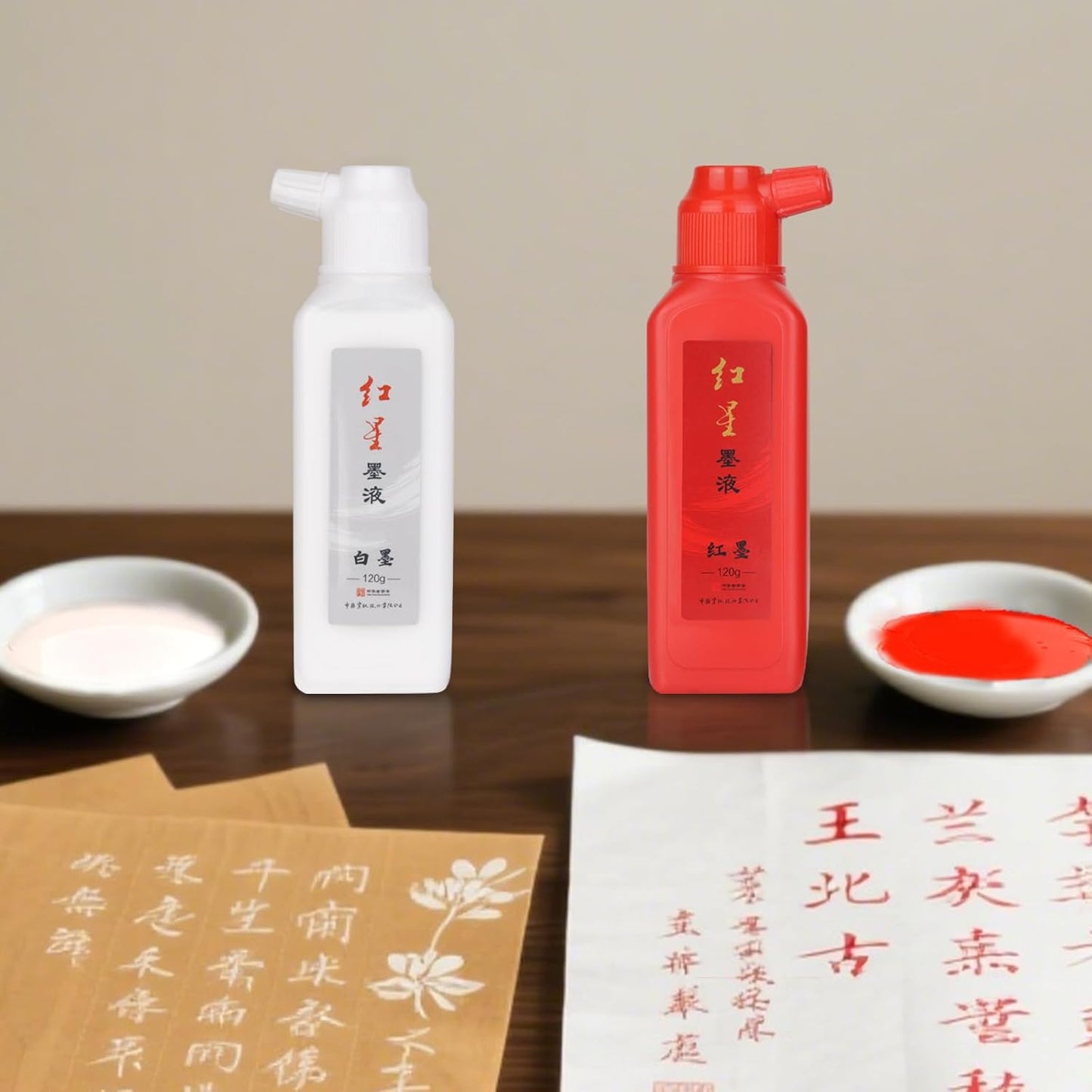 MEGREZ Colored Ink Liquid Sumi Ink, Copying Ink for Chinese Painting Drawing Writing and Brush Calligraphy, Specialized Ink for Detailed Artwork, Red