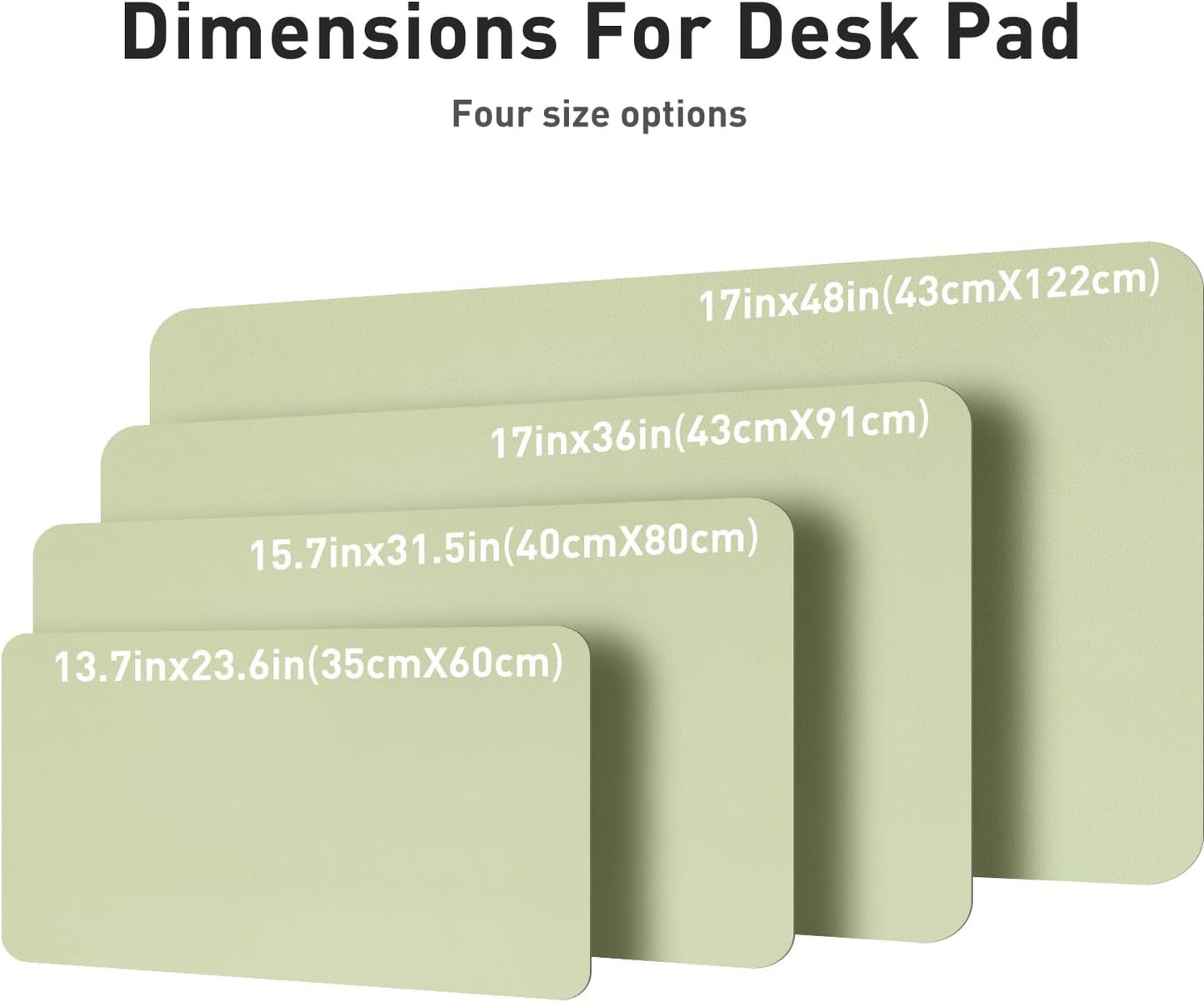 Aothia Leather Desk Pad Protector, Large Mouse Pad, Office Desk Mat, Non-Slip PU Leather Desk Blotter, Laptop Desk Pad, Waterproof Desk Writing Pad for Office and Home (Grass Green, 23.6" x 13.7")