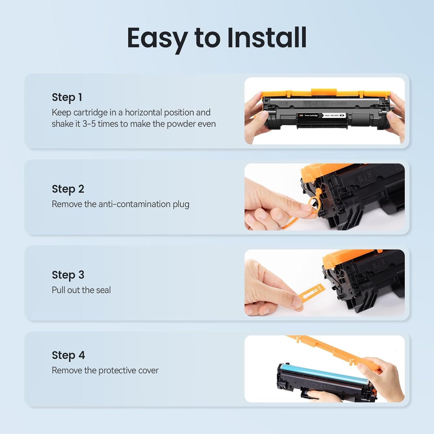XJI 141X(with Chip) High Yield Compatible Toner Cartridges Replacement for HP 141 X A W1410X 141A W1410A Ink, for Laser Jet M110w MFP M139w M140w Printer Black