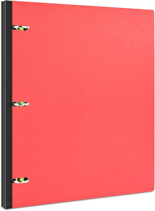INFUN Telescoping 3 Ring Binder, Portable Plastic 0.75 inch 3 Ring Binder with Telescoping Spine and Foldable Front Cover Holds 8.5" x 11" Paper for School,Office and Homes-Red